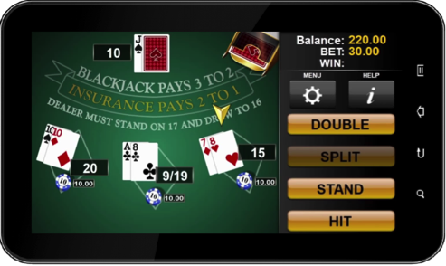 blackjack with android tablet